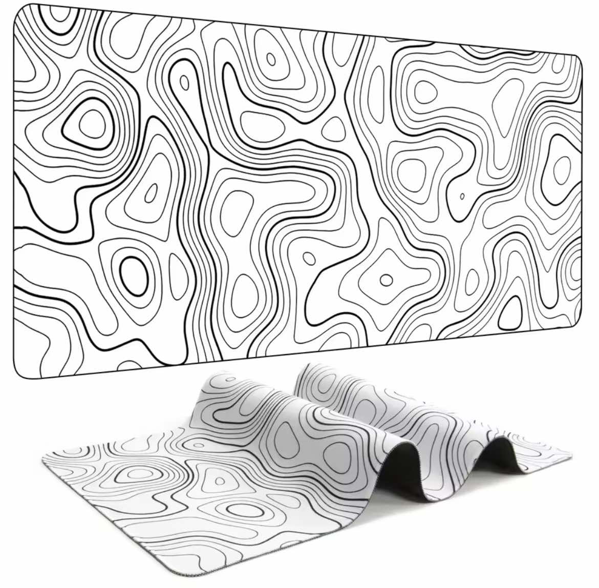 Grand tapis de souris de jeu de contour topographique